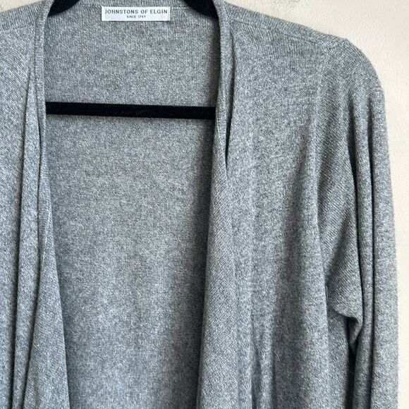 Johnstons of Elgin Waterfall Cashmere & Silk Cardigan Sweater S - Picture 2 of 8